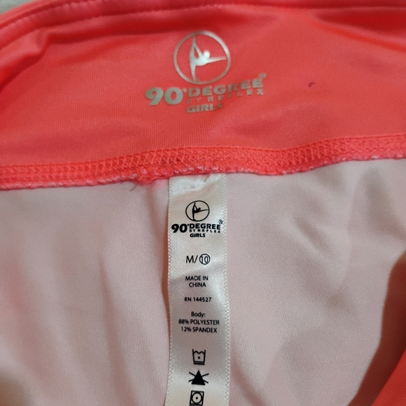 90 Degree By Reflex Kids Coral and White Leggings - Picture 2 of 10